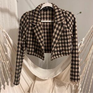 HYFVE Checkered Blazer in Black and Tan